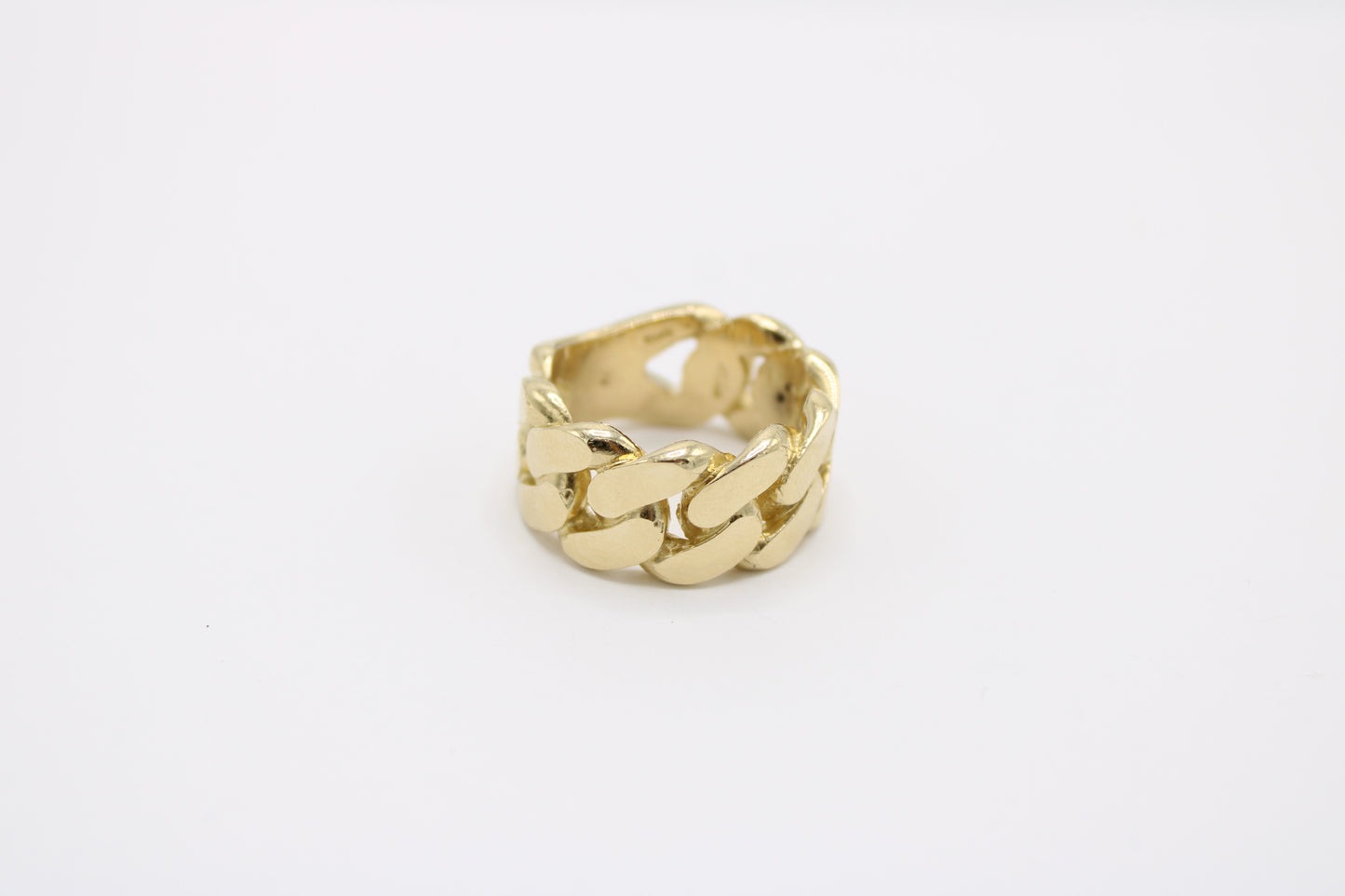 14K Men's Set Cuban Ring and Cuban Bracelet Yellow Gold