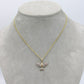14k Bird PendantTwo Tones with Flat Cuban Chain Yellow Gold