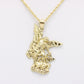 14K San Miguel Pendant with Rope Chain Yellow Gold
