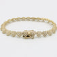 14K Fancy Heart Bracelet Cz Stones Yellow Gold