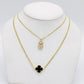 14K Set Cuban Chains with Teddy Bear - VCF Pendant Cz Stones Yellow Gold