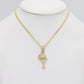 14K Crown Initial Name (Y) Pendant Cz Stones With Cuban Chain Yellow Gold