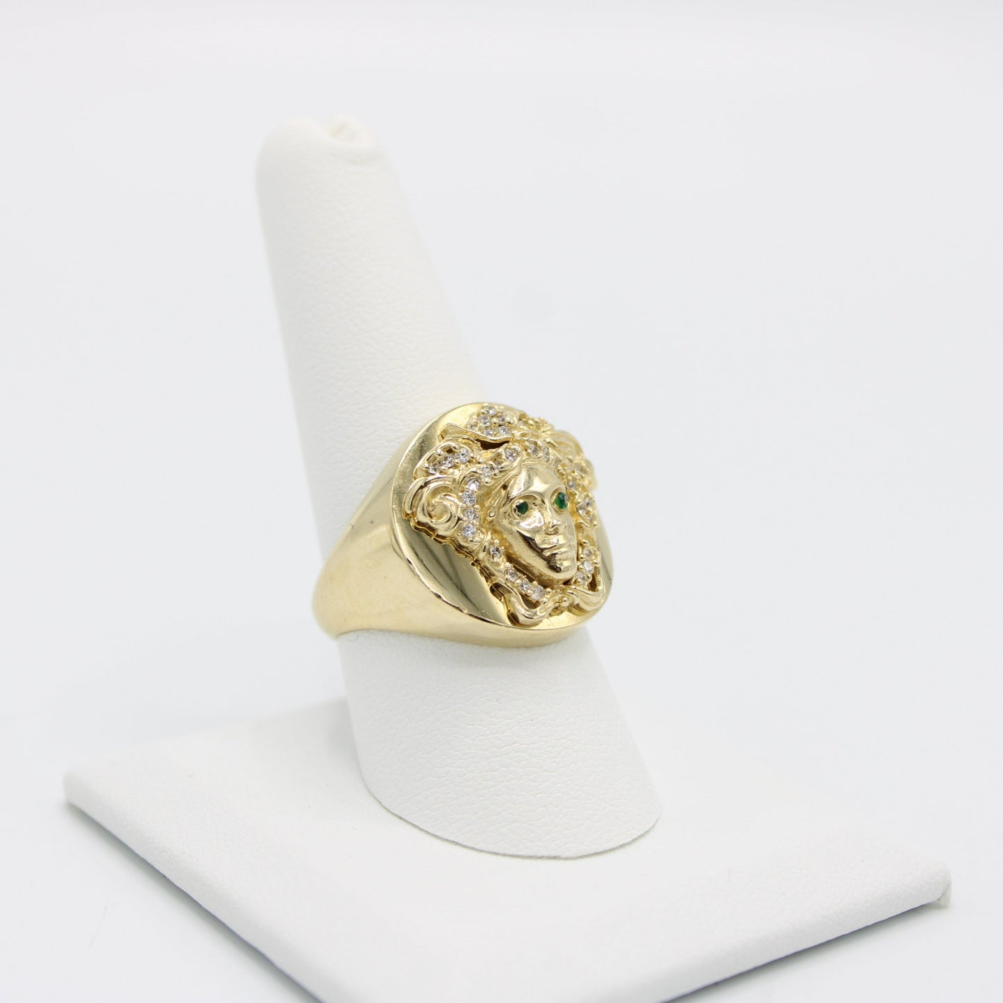 14K ITTALLO Bracelet Cz Stones / Medusa Ring Yellow Gold