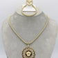 Combo 14K Round Medusa Pendant And Ring With Ice Chain With Bracelet Yelllow Gold