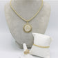 Combo 14K Round Fancy Pendant with Star Ring With Ice Chain With Bracelet Yelllow Gold