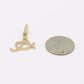 14k Initial Name ( A ) Cz Stones Yellow Gold