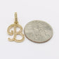 14k Initial Name ( B )  Cz Stones Yellow Gold