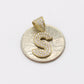 14K Initial Name ( S ) Cz Stones Yellow Gold
