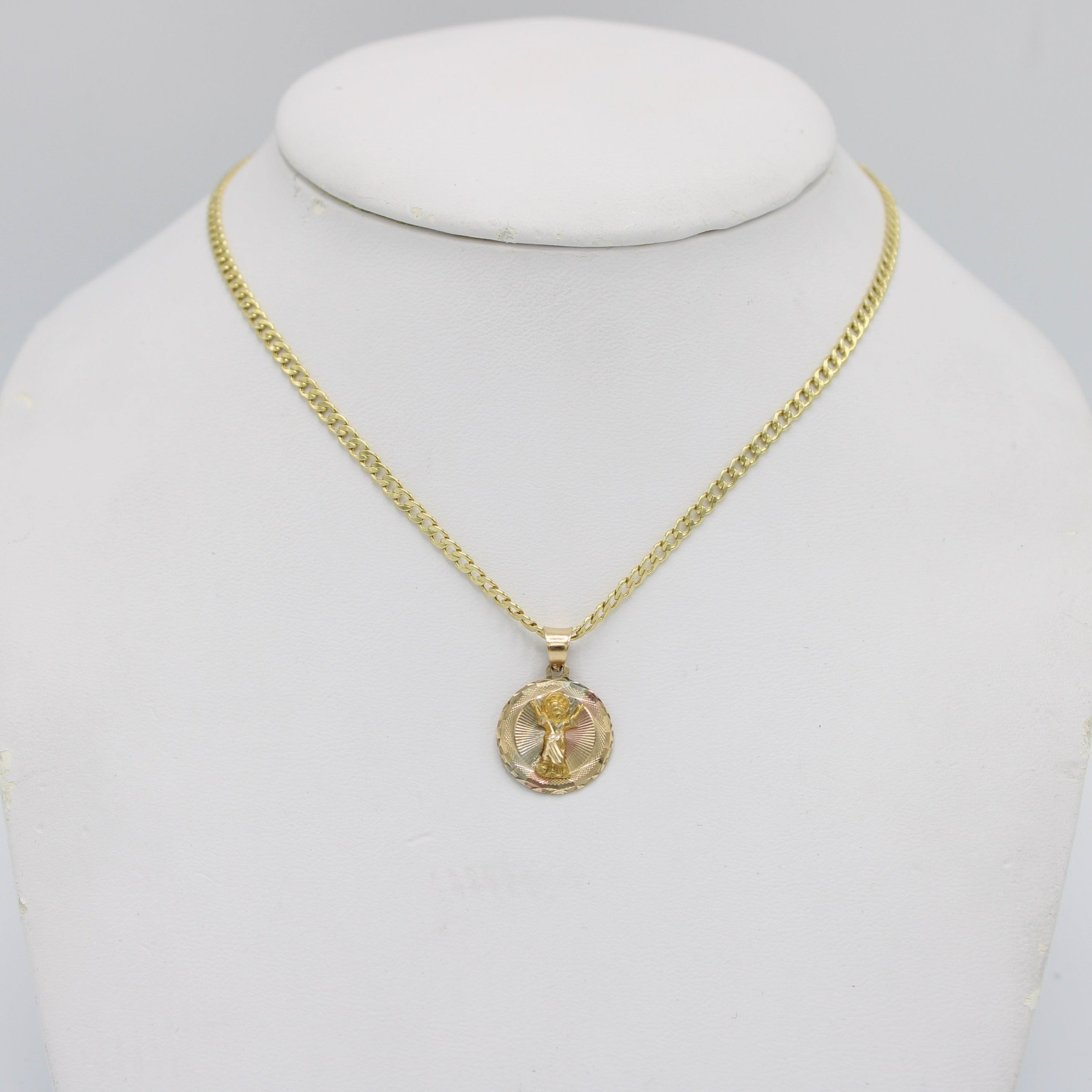 18K Gold Plated Divino Niño Jesus Necklace 18 Inch Religious Jewelry With CZ Stones