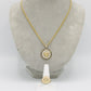 14K Set Medusa Ring / Pendant Cz Stones With Miami Cuban Chain Yellow Gold