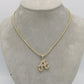 14K Initial Name (A) Cz Stones With Ice Chain Yellow Gold