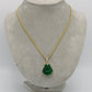 14K Buda (Green Jade) Pendant Cz Stones With Miami CubanChain Yellow Gold