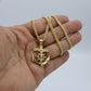 14K Anchor Pendant With Miami CubanChain Yellow Gold