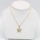 14K Star Pendant Two Tones With Rope Chain Yellow Gold