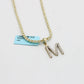 14K VS Diamond Initial Name Pendant With Ice Chain Yellow Gold