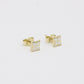 14K Fancy Earring Cz Stones Yellow Gold