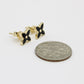 14K Earring Cz Stones Yellow Gold