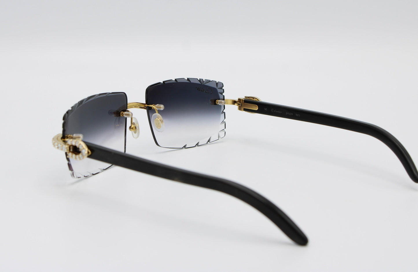 Luxury Cartier Eyewear Black Lenses Yellow Gold