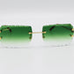 Luxury Cartier Eyewear Green Lenses Yellow Gold