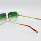 Luxury Cartier Eyewear Green Lenses Yellow Gold
