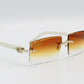 Luxury Cartier Eyewear Brown Lenses Yellow Gold