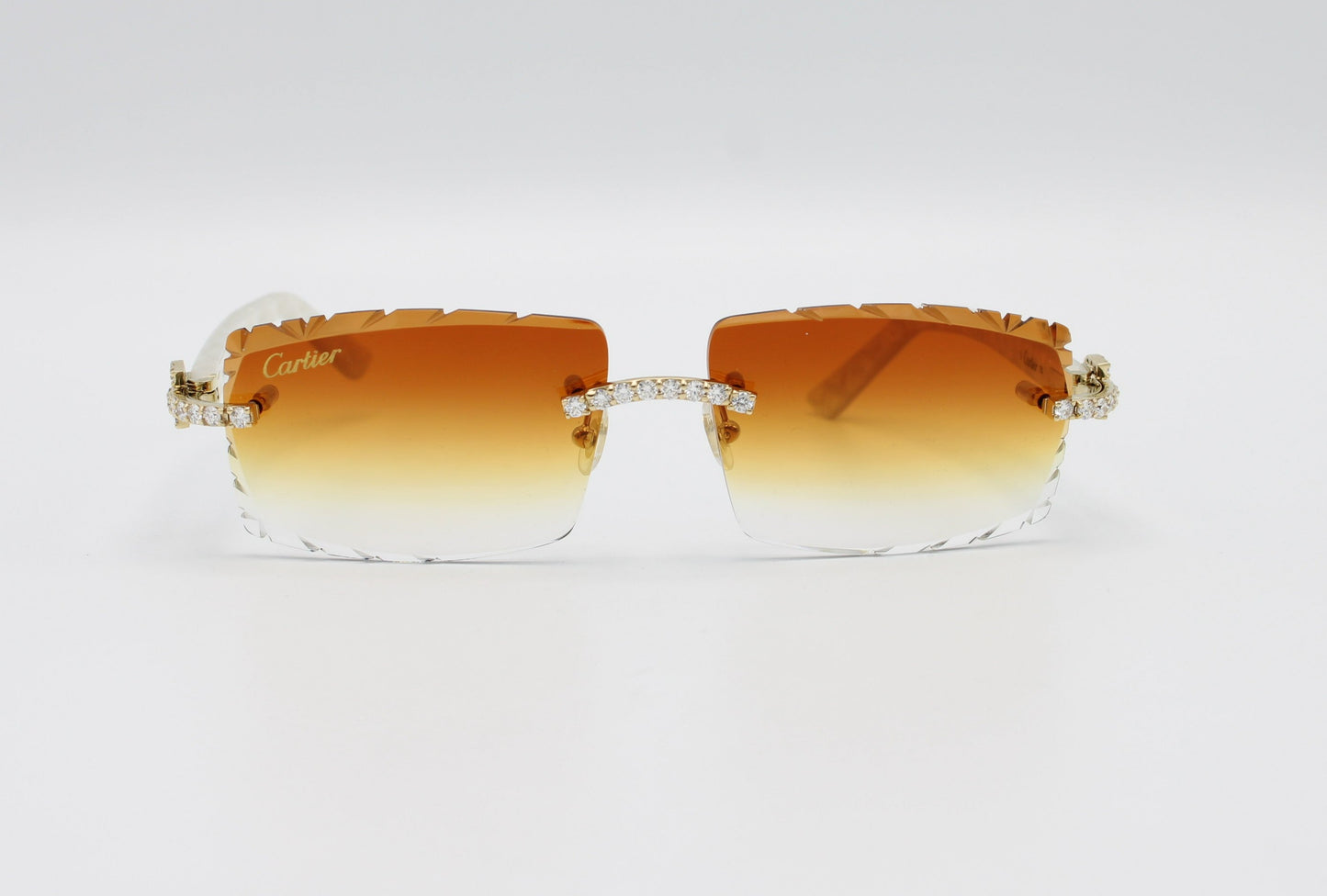 Luxury Cartier Eyewear Brown Lenses Yellow Gold