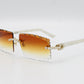 Luxury Cartier Eyewear Brown Lenses Yellow Gold