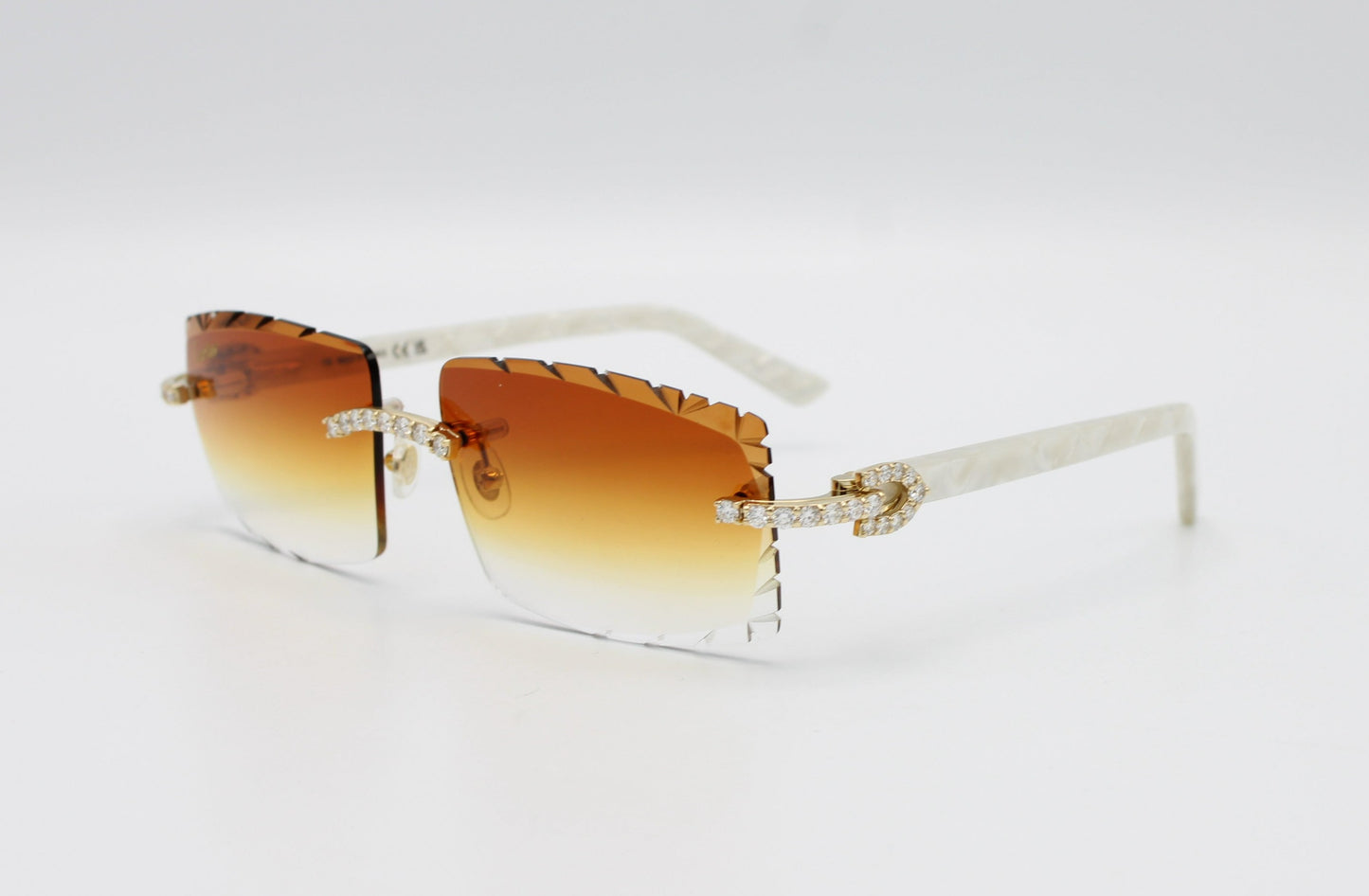 Luxury Cartier Eyewear Brown Lenses Yellow Gold