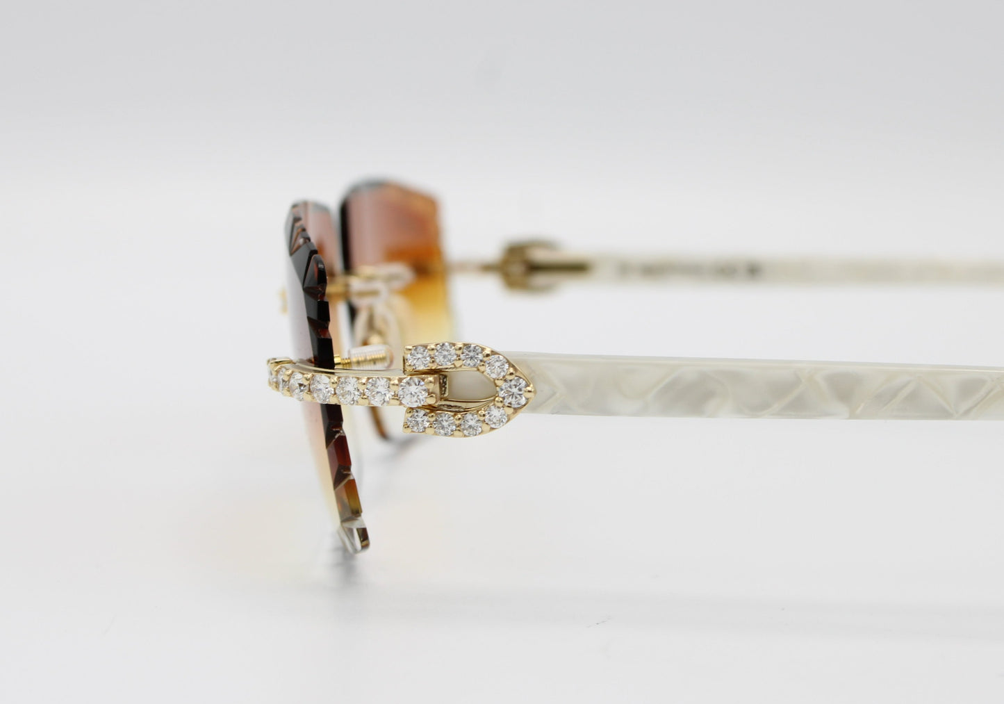 Luxury Cartier Eyewear Brown Lenses Yellow Gold