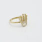 14K Crown Ring Cz Stones Yellow Gold