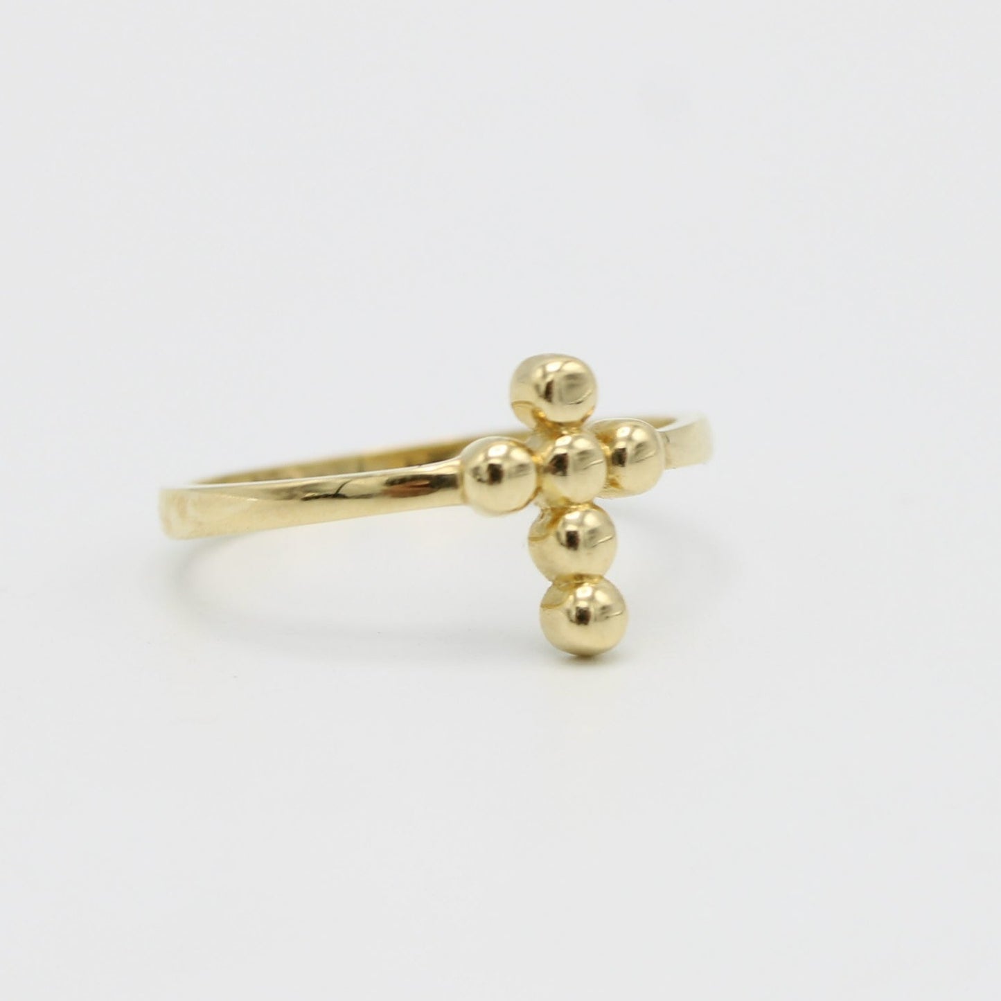 14K Cross Ring Yellow Gold