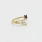 14K Star Ring Cz Stones Yellow Gold