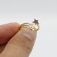 14K Star Ring Cz Stones Yellow Gold