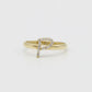 14K Initial Name P  Ring Cz Stones Yellow Gold