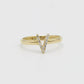 14K Initial Name ( V ) Ring Cz Stones Yellow Gold