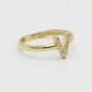 14K Initial Name ( V ) Ring Cz Stones Yellow Gold