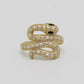 14k Snake Ring Cz Stones Yellow Gold