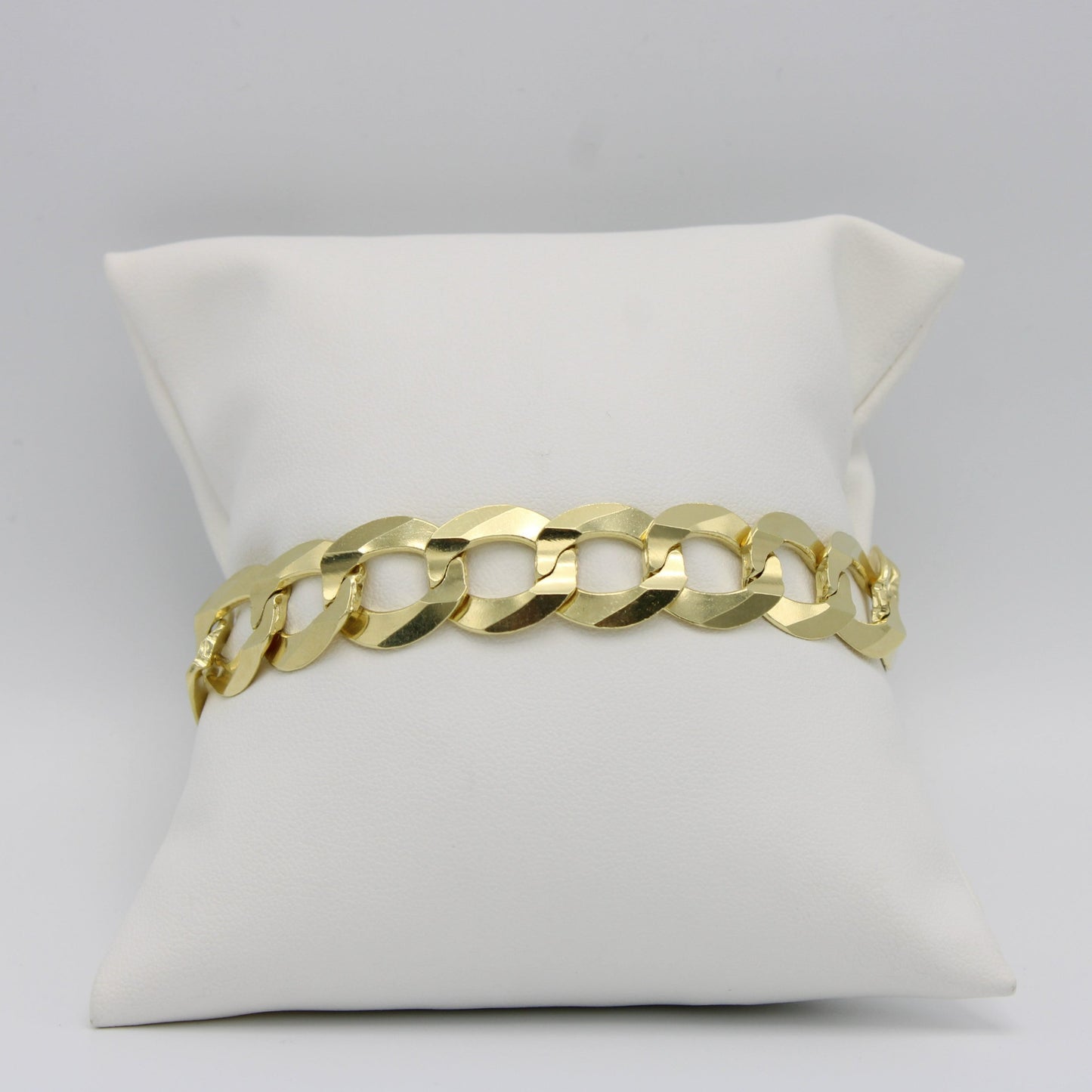 14K Solid Flat Cuban Bracelet Yellow Gold