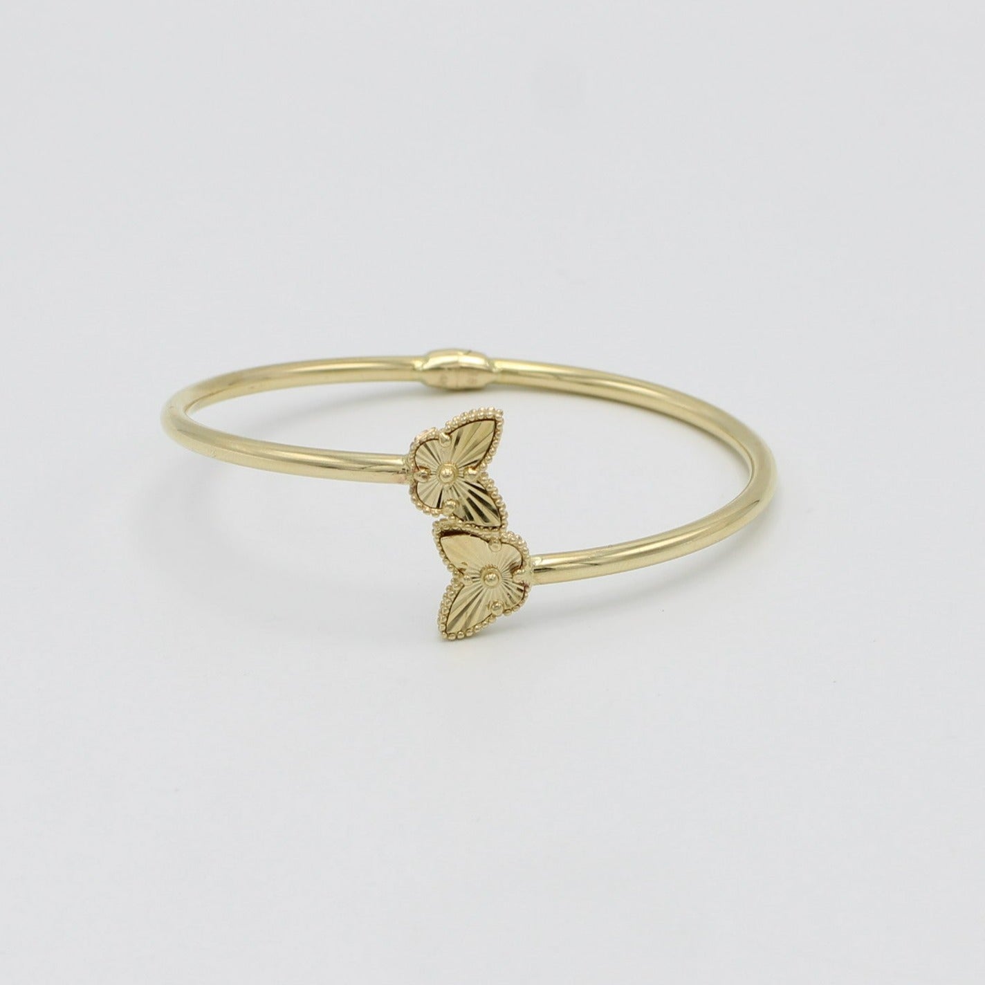 14k Butterfly Bangle Yellow Gold