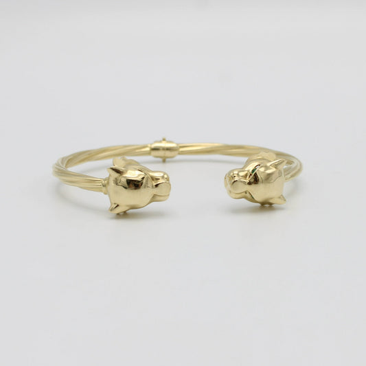 14K Panther Bangle Yellow Gold