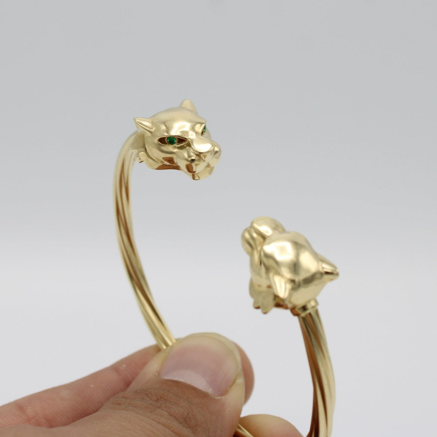 14K Panther Bangle Yellow Gold