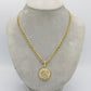 14K Jesus Pendant With Semi-Solid Flat Cuban Chain Yellow Gold