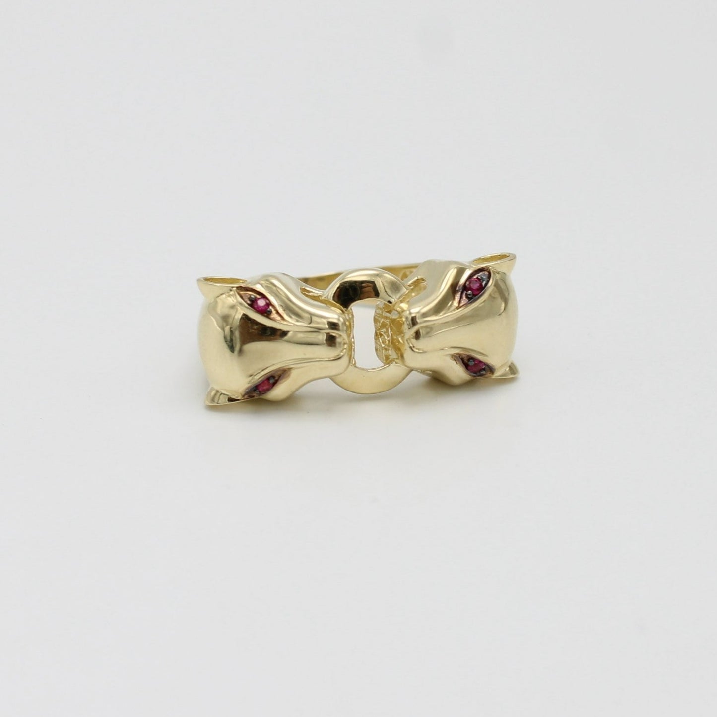 14K Set Panther Bangle And Ring Yellow Gold