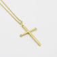 14K Cross Pendant  With Rope Chain Yellow Gold