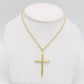 14K Cross Pendant  With Rope Chain Yellow Gold