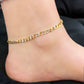 14k Cuban Ankle Bracelet Two Tones Yellow Gold