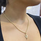 14K Angel Pendant with Hollow Rope Chain Yellow Gold
