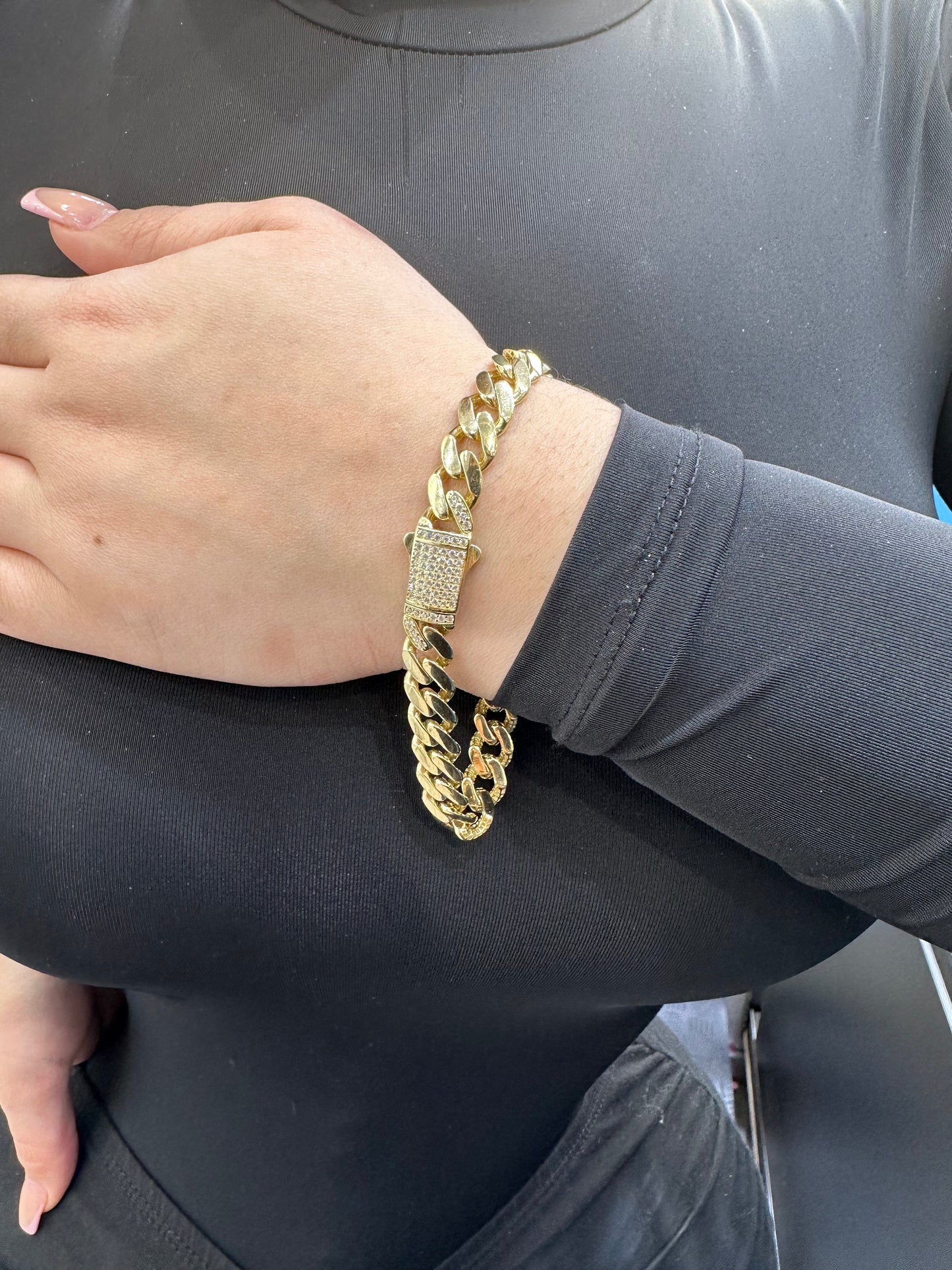14K Women's Ittallo Bracelet Cz Stones At Lock