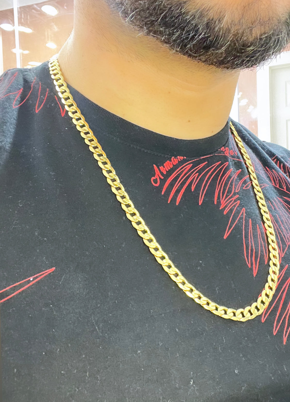 14K Semi-Solid Flat Cuban Chain Yellow Gold