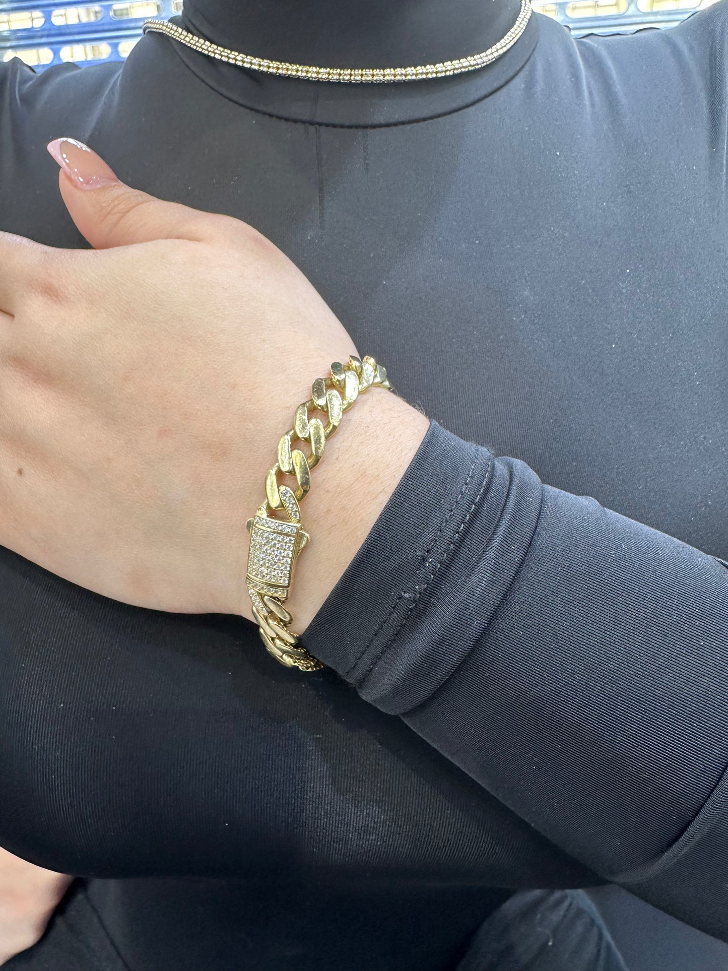 14K Women's Ittallo Bracelet Cz Stones At Lock